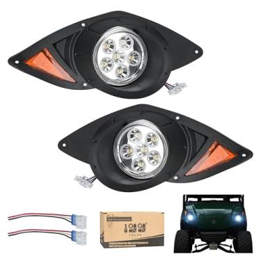 Imagem de 10L0L Kit de farol de cabeça de carrinho de golfe para carrinho de golfe YAMAHA Drive G29 2007-2016 a gás ou elétrico – Conjunto de kit de farol de farol de 12 V, conector de 3 pinos incluído