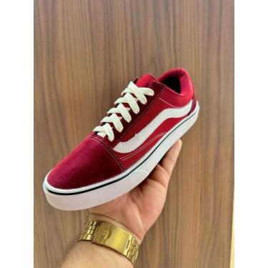 Imagem de Tenis Old Adulto Masculino Skatista Skool Casual Zero Grama, Bordô, 40