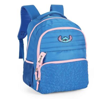 Imagem de Mochila Grande Casual Lilo e Stitch Reforçada Juvenil Azul