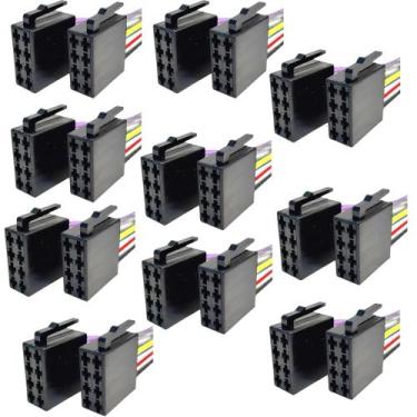 Imagem de 10x Chicote Plug Radio Universal 16 vias Iso Femea 1o Linha - Automoti