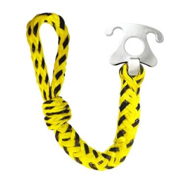Imagem de UGPLM Cabo de reboque para barco, versátil, 22,24 polegadas, com conector rápido de aço inoxidável para wakeboard, esqui, barco, tubulação, conector, Amarelo E Preto