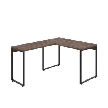 Imagem de Mesa Em L Kuadra Office 120x150x75cm Nogal - Nogal -