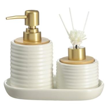 Imagem de Kit Lavabo Difusor Aromatizador Banheiro Dispenser Líquido