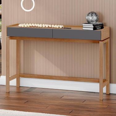 Imagem de Aparador Sala De Estar 120cm Pé Madeira Soleil Tauari/grafite F07 - Mpozenato