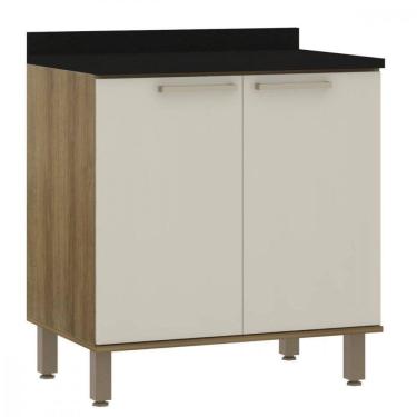 Imagem de Balcão 2 Portas Com Tampo 80cm Luciane Isis Avela/mocca