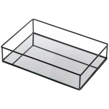Imagem de Bandeja Metal Com Espelho Decorativa Ambientes Difusores  - Saz Home