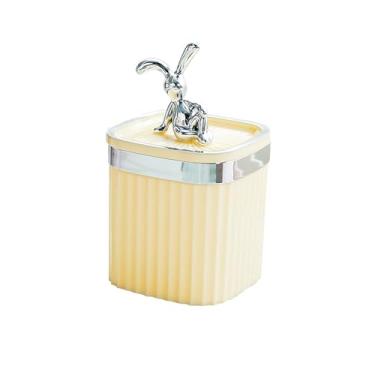 Imagem de Palnto de dente de dente grande capacidade de moda visual jarra de caixa de armazenamento de dente para restaurante em casa (Creme amarelo)