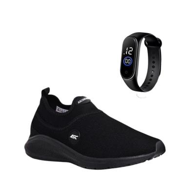Imagem de Combo Tênis Ortopédico Unissex Ascension Com Relogio Fino Conforto e Leveza para Caminhada, Academia-Unissex