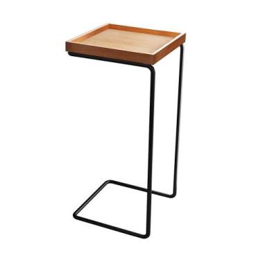 Imagem de Mesa Lateral de Aproximação com Tampo em Madeira - Larflex