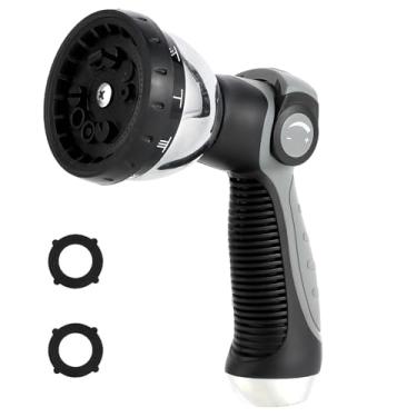 Imagem de AnyEasy Bico de mangueira de água de jardim pulverizador de metal resistente controle de polegar com 10 modos de pulverização adequado para regar plantas, gramado e jardim, lavagem de carro, limpeza