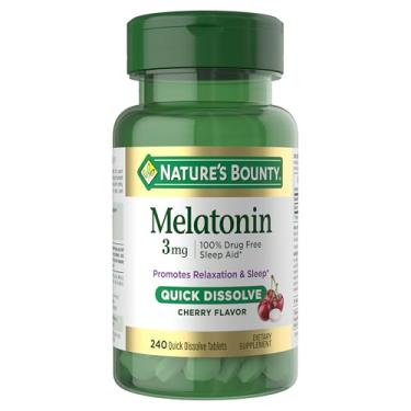 Imagem de Nature’s Bounty Melatonina 3mg, Suporte, relaxamento e sono, 240 cápsulas de rápida absorção