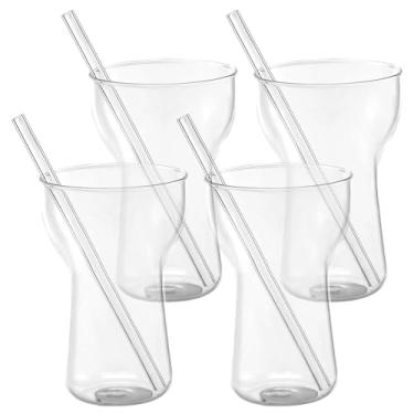 Imagem de Copos de vidro de café canelados, copo de sorvete, copo transparente de alto borossilicato para café e restaurante