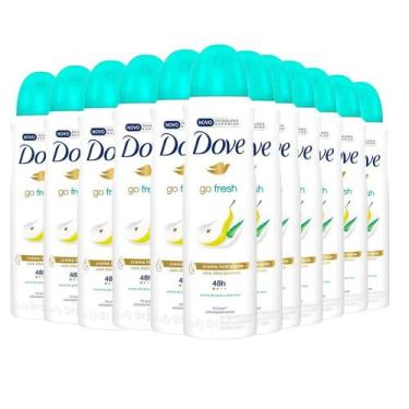 Imagem de Kit 12 Desodorantes Aerosol Dove Go Fresh Pera e Aloe Vera 150ml