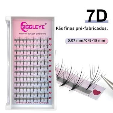 Imagem de Cílios Postiços 7D Feitos À Mão, Pré-fabricados, Com Volume Natural, C