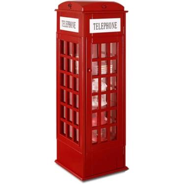 Imagem de Estante Infantil Rack De Armazenamento De Brinquedos Cabine Telefônica Britânica Estante De Design 5 Camadas Multifuncional Decorar Prateleira De Exibição Com Porta Armário Baixo, Milky