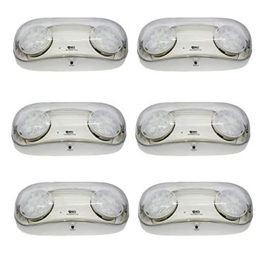 Imagem de Luz de emergência LED branca de alto rendimento para ambientes externos (olhos de insetos) com bateria reserva, listado em local úmido, capacidade mínima de 90 minutos, 120V-277V | Pacote com 6