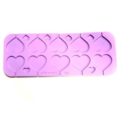 Imagem de L40 Molde de silicone pirulito coração para decorar - confeitaria dos 
