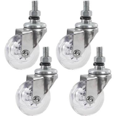 Imagem de 4 Rodizio Giratório Gel 50mm Parafuso Rosca Anti Risco 200kg Schioppa