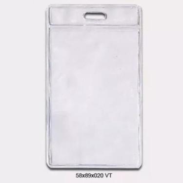 Imagem de Porta Crachá Bolsa Pvc Cristal 58x89 + Presilha Jacare 25 Un - Milpont