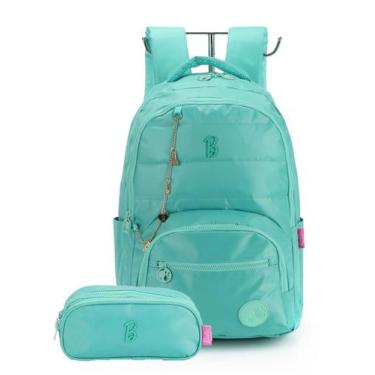 Imagem de Mochila Barbie Costas Escolar Meninas Juvenil E Estojo Verde - Luxcel