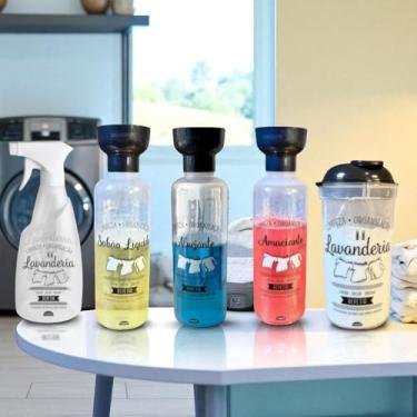 Imagem de Kit Lavanderia Porta Sabão Amaciante Alvejante Borrifador 5p