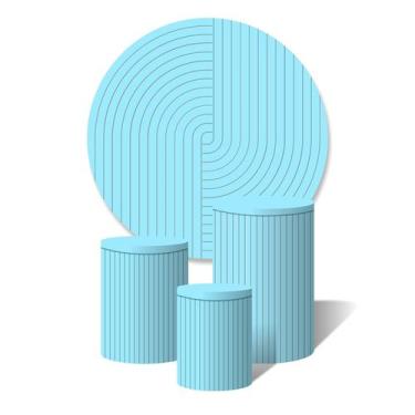 Imagem de Trio De Capa Cilíndricas + Painel Ripado Azul Turquesa - Fabrika de Fe