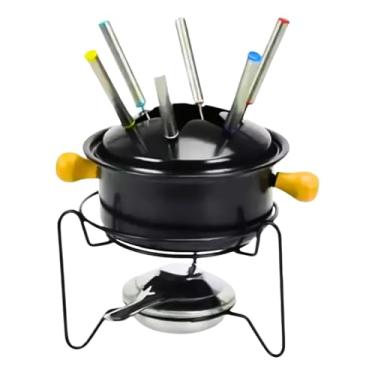 Imagem de Conjunto Para Fondue 10 Peças Carne Chocolate Queijo Inverno (Preto)