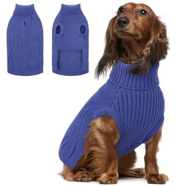 Imagem de Queenmore Suéter para cães, suéteres para cães grandes, suéter de Natal, roupas quentes para animais de estimação para raças grandes, roupas de tricô de inverno com gola rolê para beagle, dachshund