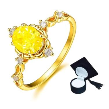 Imagem de Anel De Formatura Feminino Pedras Cursos Variados Presente (Amarelo, 22)