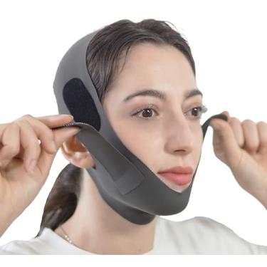 Imagem de Máscara de levantamento de linha V, alça de queixo para dormir, alça de levantamento de rosto, alça de queixo, máscara de linha V, modelador de mandíbula, redutor de queixo duplo, fita para lifting