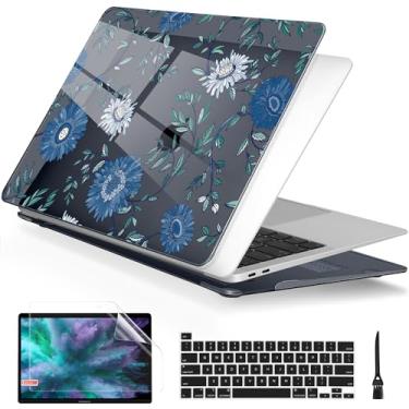 Imagem de Batianda Capa para MacBook Pro 13 polegadas 2022 chip M2 modelo A2338 M1 A2251 A2289 versão 2020, capa protetora fina e leve com estampa criativa com capa de teclado e protetor de tela, florais