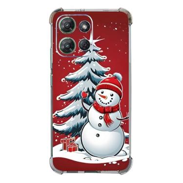 Imagem de Beaucov Capa para Moto G 2025, capa engraçada de proteção contra quedas de árvore de boneco de neve de Natal à prova de choque capa protetora de corpo inteiro resistente a arranhões para Motorola Moto
