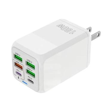 Imagem de Adaptador Carregador Rápido USB Tipo C De 150W Com 6 Portas Para iPhon