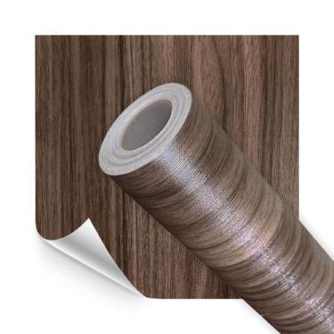 Imagem de Papel de Parede Adesivo Lavavel 3D Madeira Imbuia Marrom 500x60cm - Op