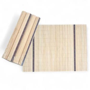 Imagem de Kit 4 Jogo Americano Bambu Esteira Mesa Sousplat Roll Sushi - MultiA