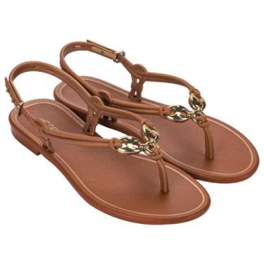 Imagem de Sandália Grendha Inspiração Rasteira Feminina Fivela Dourada - Grenden