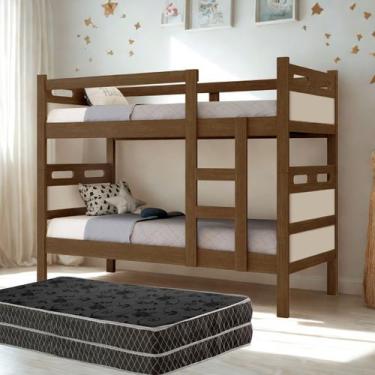 Imagem de Beliche Compacta Moderna Estrutura Reforçada Solteiro Vira Duas Camas 