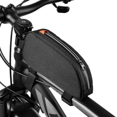 Imagem de Bolsa impermeável para quadro de bicicleta – Bolsa de telefone para bicicleta com capacidade de 1,6 L, bolsa de tubo superior de bicicleta, suporte para celular de bicicleta, bolsa de ciclismo