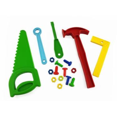 Imagem de Kit Ferramentas Infantil Oficina Marceneiro 17 peças SimoToy - SIMOTOY