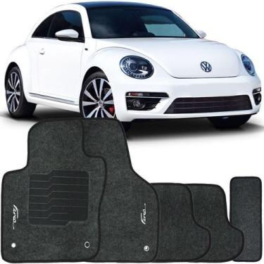 Imagem de Tapete Carpete Fusca 2013 à 2016 Grafite Logo Bordado Jogo 5 Peças Per