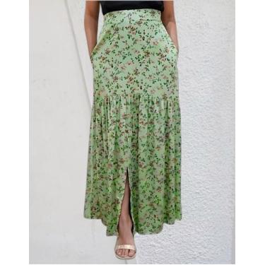 Imagem de Saia Longa Em Viscolinho Fenda Na Frente E Bolsos Invisiveis - Katyani