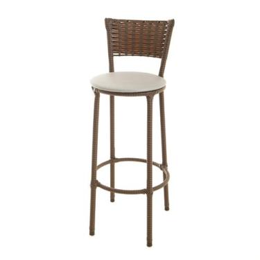 Imagem de Banqueta Alta Encapada Junco ARGILA Area de Lazer Cozinha Balcão - ESP