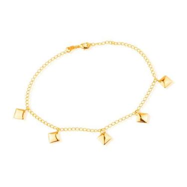 Imagem de Tornozeleira Dourada de Chapas Quadradas - D&P Lumière Joias, Unica, U
