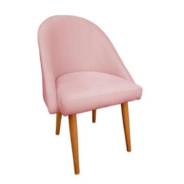 Imagem de Poltrona Cadeira Lua Star Decorativa Veludo Rose - Bemoveis