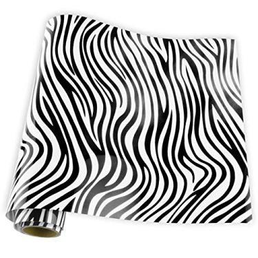 Imagem de Viewmoi Leopard Patterned Heat Transfer Vinyl, 10 Inch x 5 Feet Bundle Roll Animal Pattern HTV Vinyl for Garment Clothing T-Shirt Decoration DIY (Zebra Print)