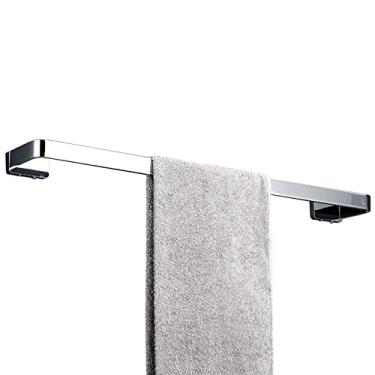 Imagem de Barra de toalheiro cromada todo cobre toalha de banho de uma só camada para cozinha e casa de banho montada na parede 30 cm 40 cm 50 cm 60 cm (tamanho: 60 cm)