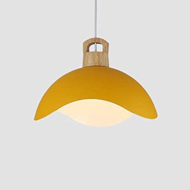 Imagem de CHENKUI Abajur tipo pétala criativa, luminária decorativa pendente de madeira arte de teto luminárias de teto para bar restaurante luminárias industriais compatíveis com LED, Lncandescent