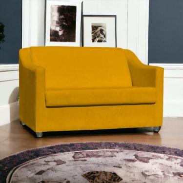 Imagem de Namoradeira Decorativa Para Sala Mila Suede Cores Pé de Plástico Croma