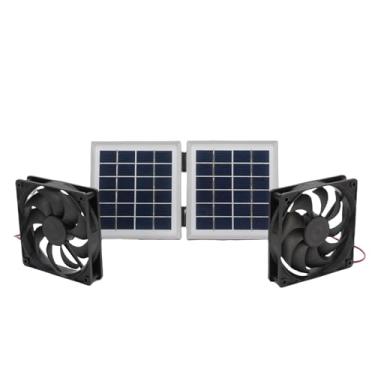 Imagem de TOPINCN Kit de Exaustor Solar Com Painel Solar Dobrável, Lâminas Grossas Atualizadas para Galinheiro Ao Ar Livre, Galpão, Casa de Animais de Estimação, Sótão (WHITE)