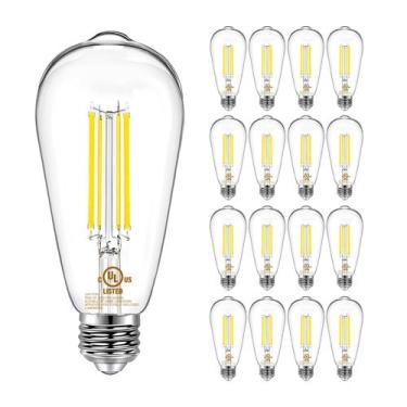 Imagem de Lâmpada LED DAYBETTER Vintage Edison E26 9W 4000K 800lm, pacote com 16